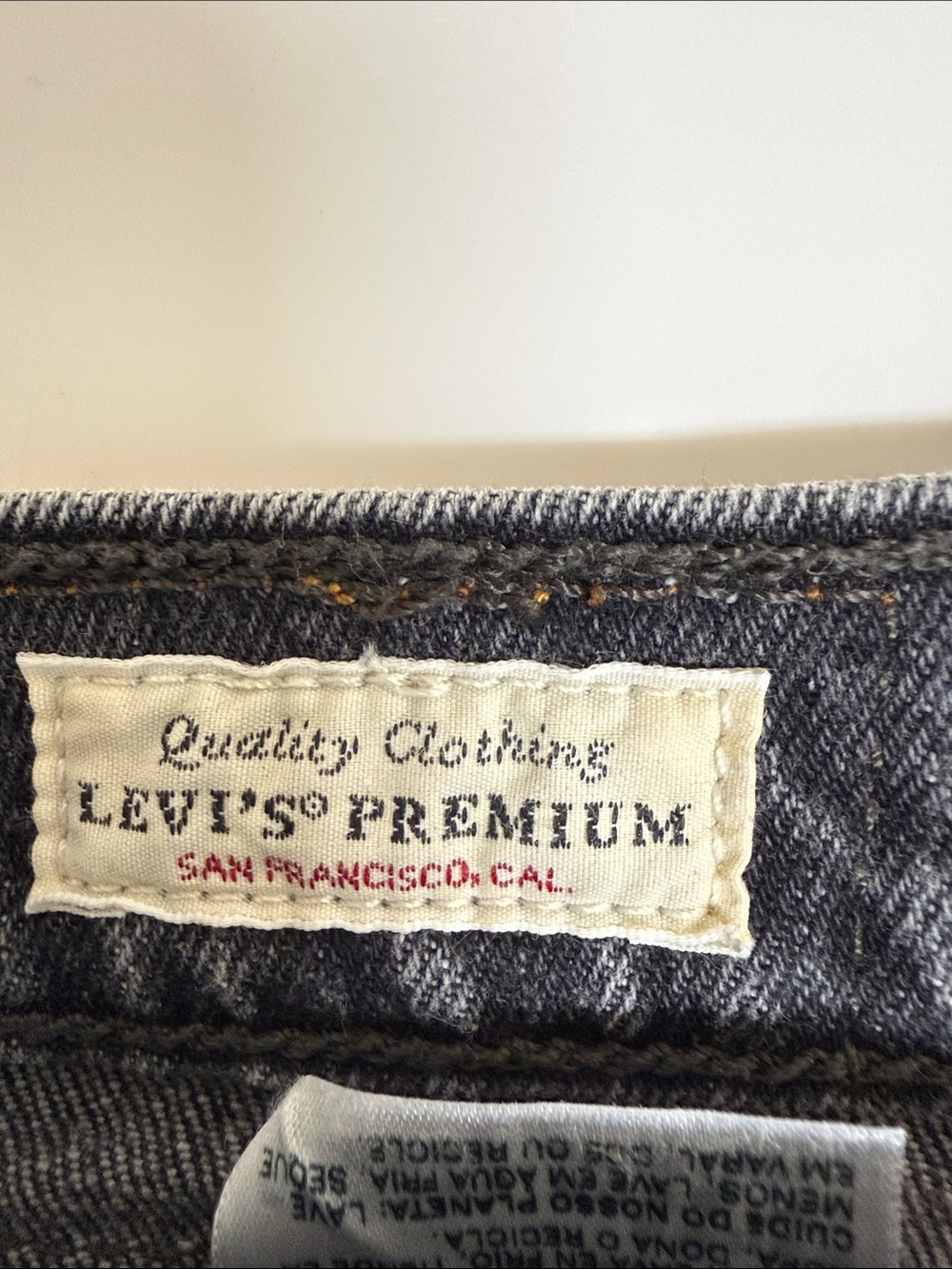 Levi's  501 Charcoal Straight Leg Jeans-Button Front - Picture 5 of 8